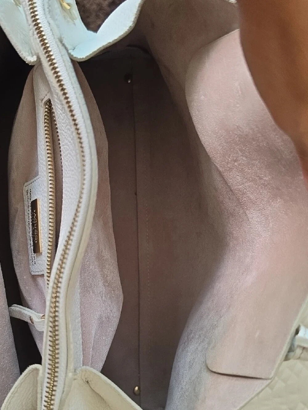 Iacucci White Leather Satchel Handbag